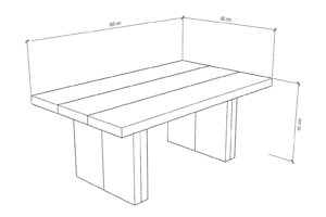 Plan de la table basse avec les dimensions