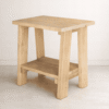 Table de chevet minimaliste en bois, vue produit sur fond clair